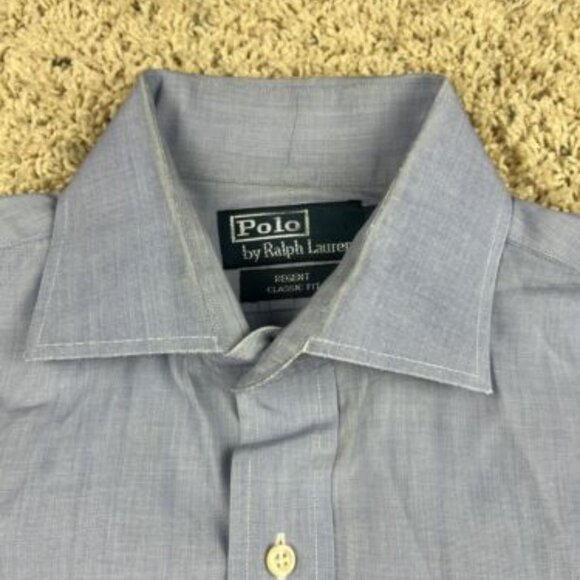 Polo Ralph Lauren Regent Classic Fit Long Sleeve Button Up Shirt Blue 16 32/33 - Picture 4 of 7